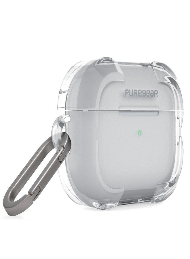 PureGear حافظة بوريجير القوية والمتينة + مشبك كارابiner لآيربودز برو الجيل الثاني/الأول، مختبرة ومعتمدة عسكريًا، مقاومة للخدوش، مصنوعة من TPU المتين، تشمل مشبك كارابiner المريح، ضمان مدى الحياة، شفافة - Image 1