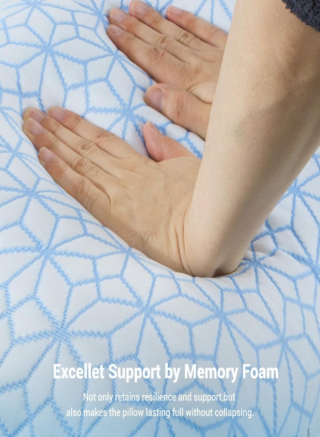 puredown Bed Pillows Queen Size Set of 2,Cooling Pillow Memory Foam Pilows 2 Pack, Adjustable Foam Sleeping Pillows with Washble Pillowcase for Side Back Stomach Sleepers - Image 4