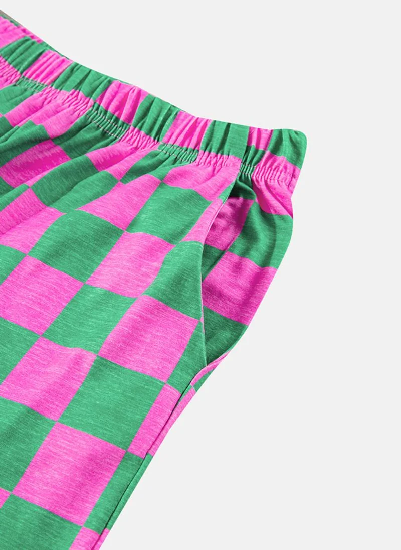YUNIQEE Pink Checked Casual Trousers