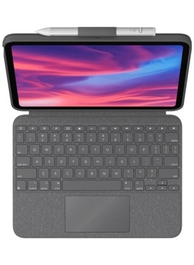 Logitech Combo Touch For iPad 10th Generation Keyboard Case-Detachable Backlit With Kickstand Trackpad Smart Connector English-Arabic Keyboard Oxford Grey - Image 3