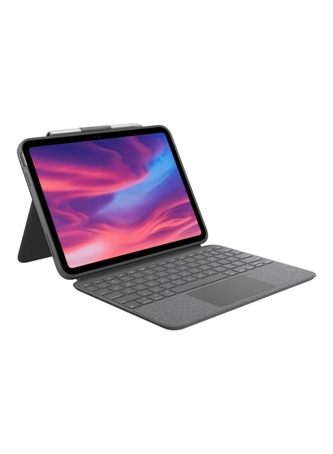 Logitech Combo Touch For iPad 10th Generation Keyboard Case-Detachable Backlit With Kickstand Trackpad Smart Connector English-Arabic Keyboard Oxford Grey - Image 1
