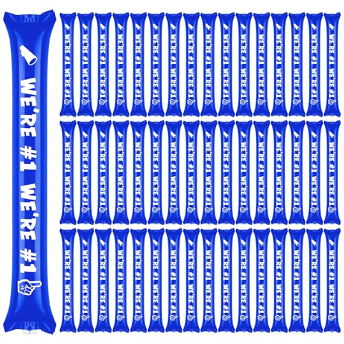 Rotatingpals Blue 48 Pcs Boom Sticks Thunder Sticks We Are Number One School Team Spirit Boom Stick Cheering Stick Noise Makers for Football Party Basketball Sports Events Celebrations Cheerleading - Image 1