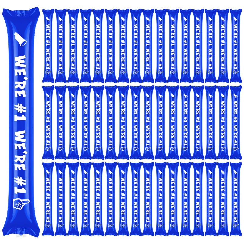 Rotatingpals Blue 48 Pcs Boom Sticks Thunder Sticks We Are Number One School Team Spirit Boom Stick Cheering Stick Noise Makers for Football Party Basketball Sports Events Celebrations Cheerleading - Image 3