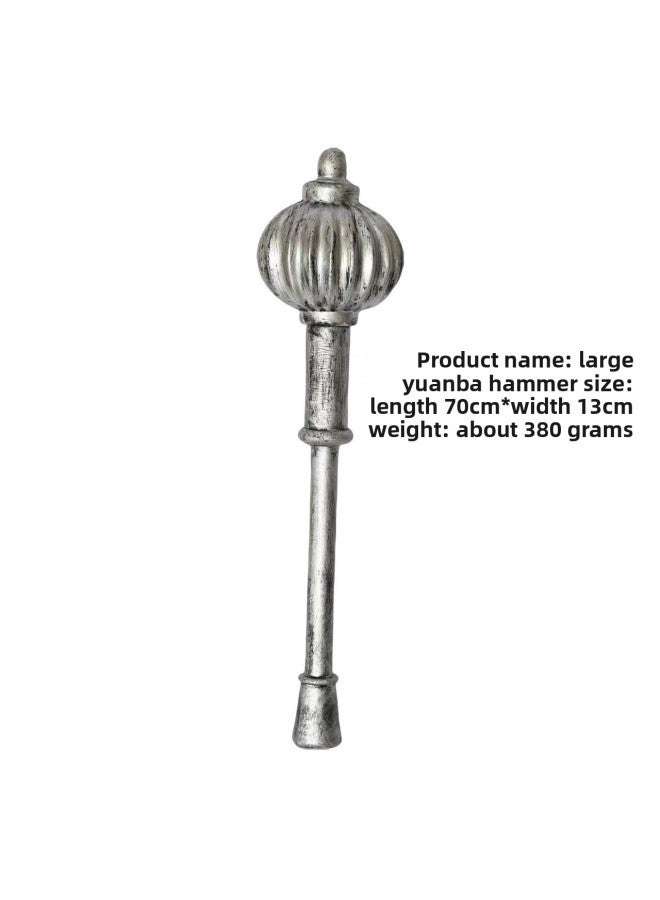 Loquat Toy Sword Weapon PU Upgrade Simulation Axe Overlord Hammer  Cos Film And Television Performance Props-Color:Large Yuanba Hammer (silver) - Image 1