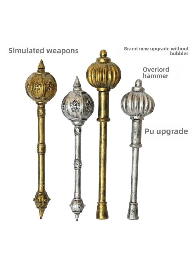 Loquat Toy Sword Weapon PU Upgrade Simulation Axe Overlord Hammer  Cos Film And Television Performance Props-Color:Large Yuanba Hammer (silver) - Image 2