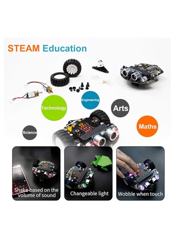 BBC Car Patrol Line Obstacle Avoidance Remote Cutebot Programmable Robot Smart Kit With Microbit Development Board - Image 2