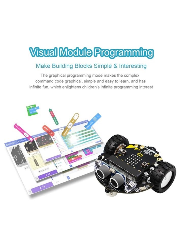 BBC Car Patrol Line Obstacle Avoidance Remote Cutebot Programmable Robot Smart Kit With Microbit Development Board - Image 4