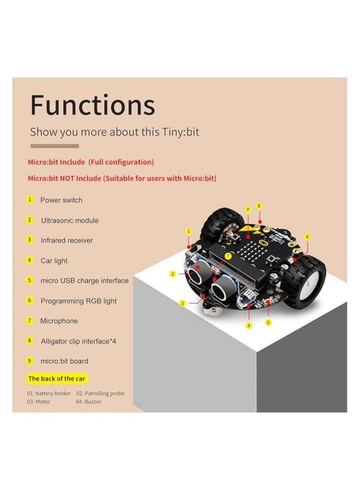 BBC Car Patrol Line Obstacle Avoidance Remote Cutebot Programmable Robot Smart Kit With Microbit Development Board - Image 1