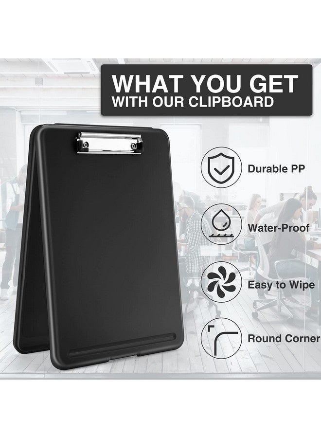 Sooez Clipboard With Storage, Plastic Storage Clipboard With Low Profile Clip, Heavy Duty Nursing Clipboards Foldable, Coaches Clipboard Case For Work Kids, Teacher Must Haves, Office School Supplies - Image 4