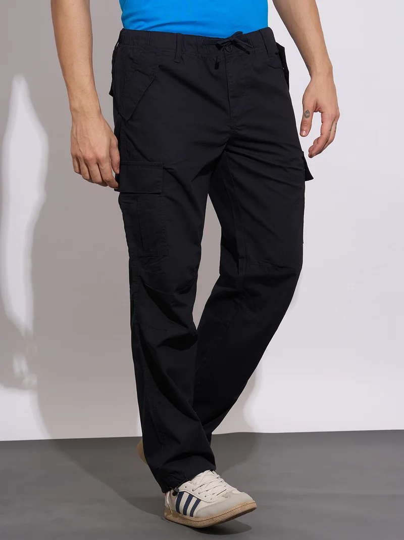 Being Human BLACK Men Loose Fit Cargos Trousers for Men | Best Price UAE
