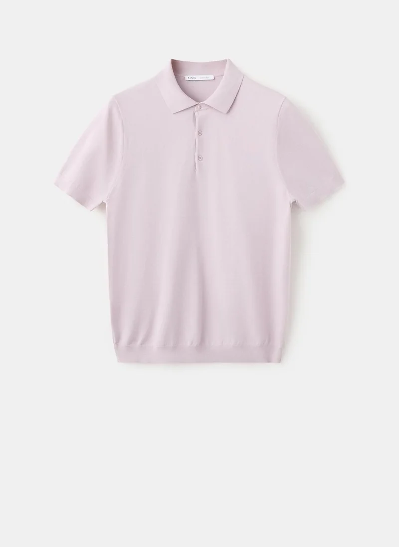Mango Man 82-ROSA LIGHT 100% Cotton Fine Knit Polo for Men | Best Price UAE