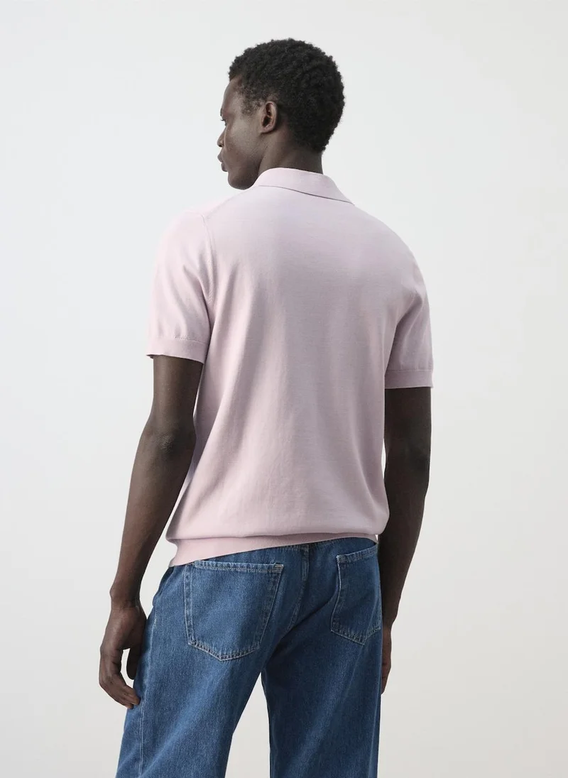 Mango Man 100% Cotton Fine Knit Polo