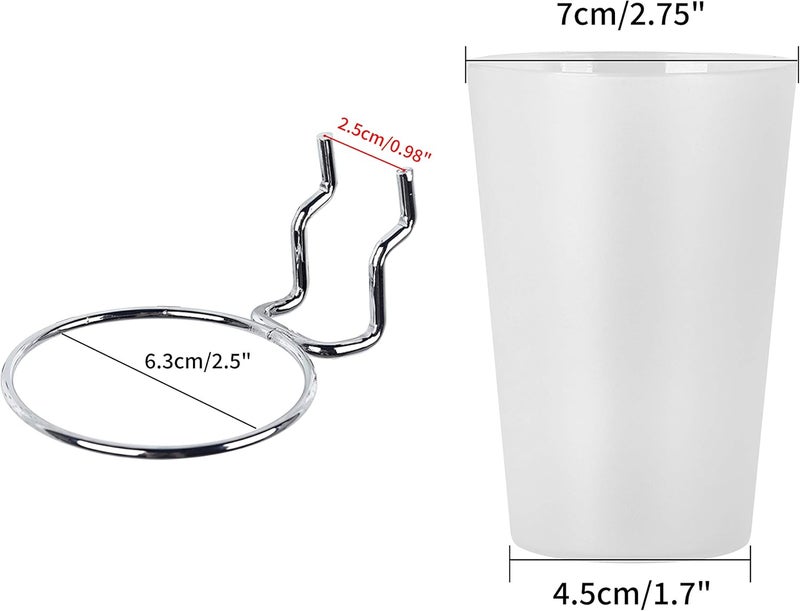 Kuhome 6 Set Pegboard Hooks with Cups, Ring Style Bins with Rings, Pegboard Cup Holder Accessories for Organizing Storage (Transparent) - Image 2