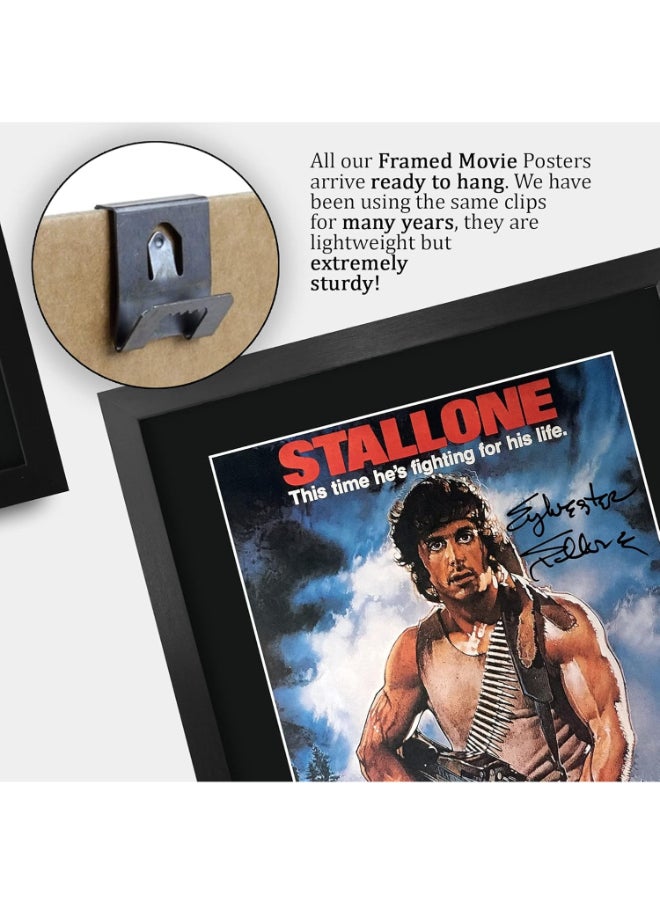 HWC Trading HWC Trading First Blood Sylvester Stallone Rambo 16 x 12 inch Framed Gifts Printed Poster Signed Autograph Picture for Movie Memorabilia Fans - 16" x 12" Framed  - Image 5