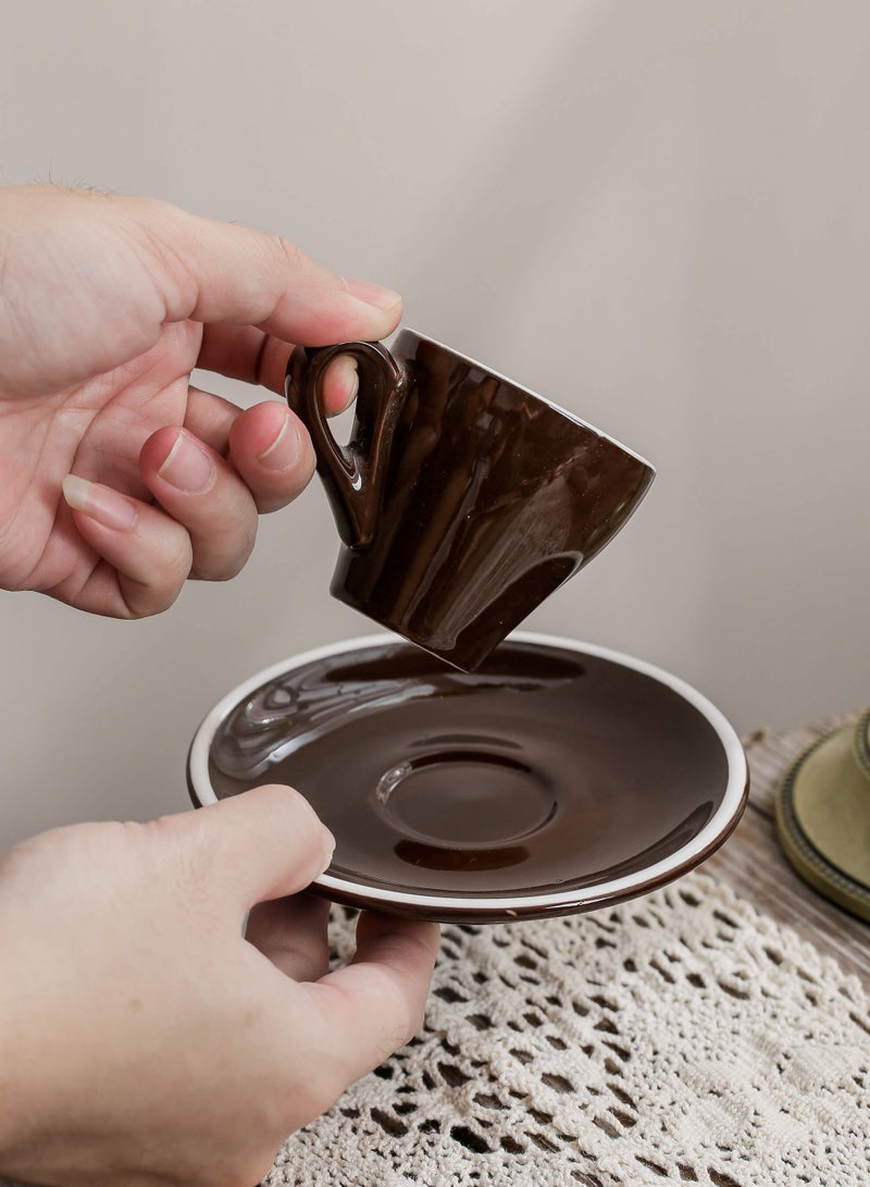 Shuer Ceramic Coffee cup, Espresso cup，Arabic coffee cup，Turkish coffee cup, Cup and Saucer Set Suitable for Home Office Restaurant Gifts Garden Party Home Afternoon Tea Set - Image 4