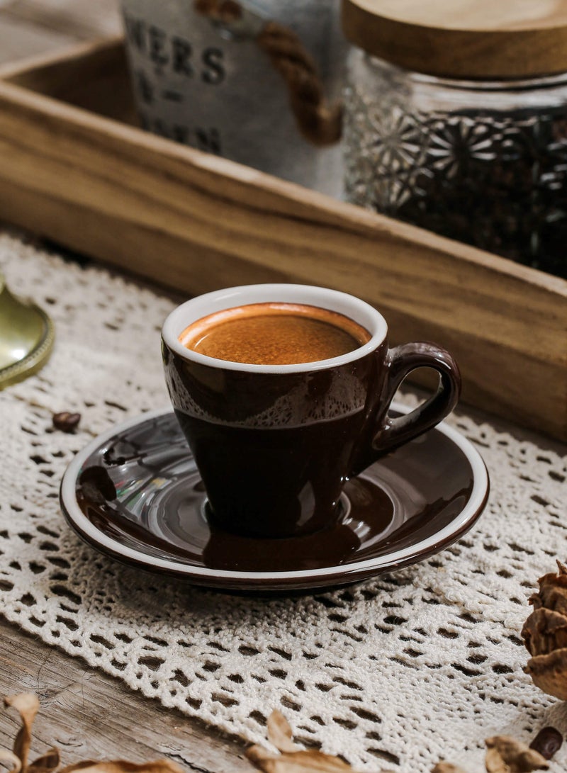 Shuer Ceramic Coffee cup, Espresso cup，Arabic coffee cup，Turkish coffee cup, Cup and Saucer Set Suitable for Home Office Restaurant Gifts Garden Party Home Afternoon Tea Set - Image 1