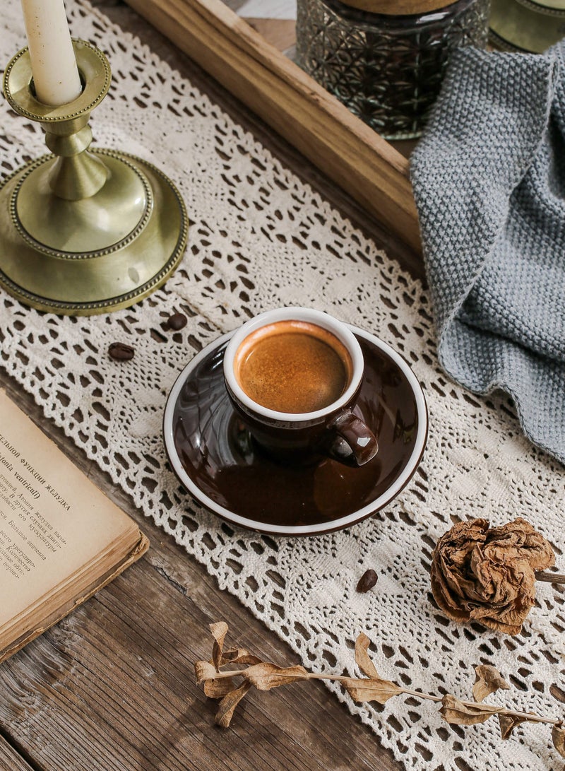 Shuer Ceramic Coffee cup, Espresso cup，Arabic coffee cup，Turkish coffee cup, Cup and Saucer Set Suitable for Home Office Restaurant Gifts Garden Party Home Afternoon Tea Set - Image 3