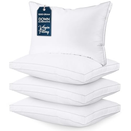 Utopia Bedding Bed Pillows for Sleeping Queen Size (White), Set of 4, Cooling Hotel Quality, Gusseted Pillow for Back, Stomach or Side Sleepers - Image 4