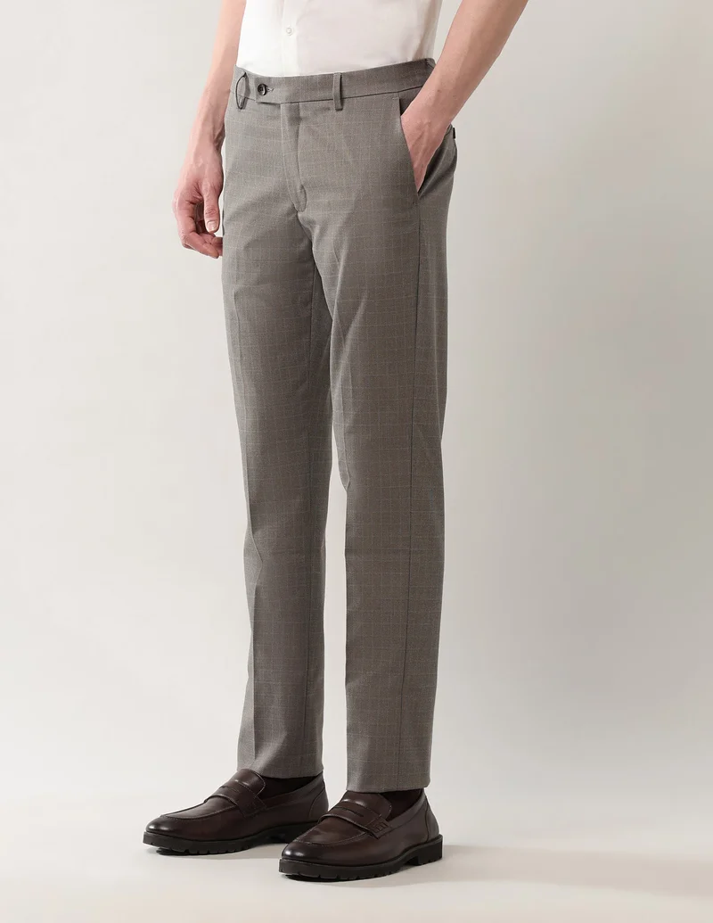 Arrow Brown Textured Dobby Autoflex Trousers for Men | Best Price UAE