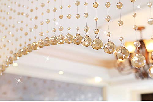 PINDIA Acrylic Crystal Strings Bead Curtain with Original Glass Drop (15 ARC, Champagne) - Image 4