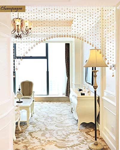 PINDIA Acrylic Crystal Strings Bead Curtain with Original Glass Drop (15 ARC, Champagne) - Image 2