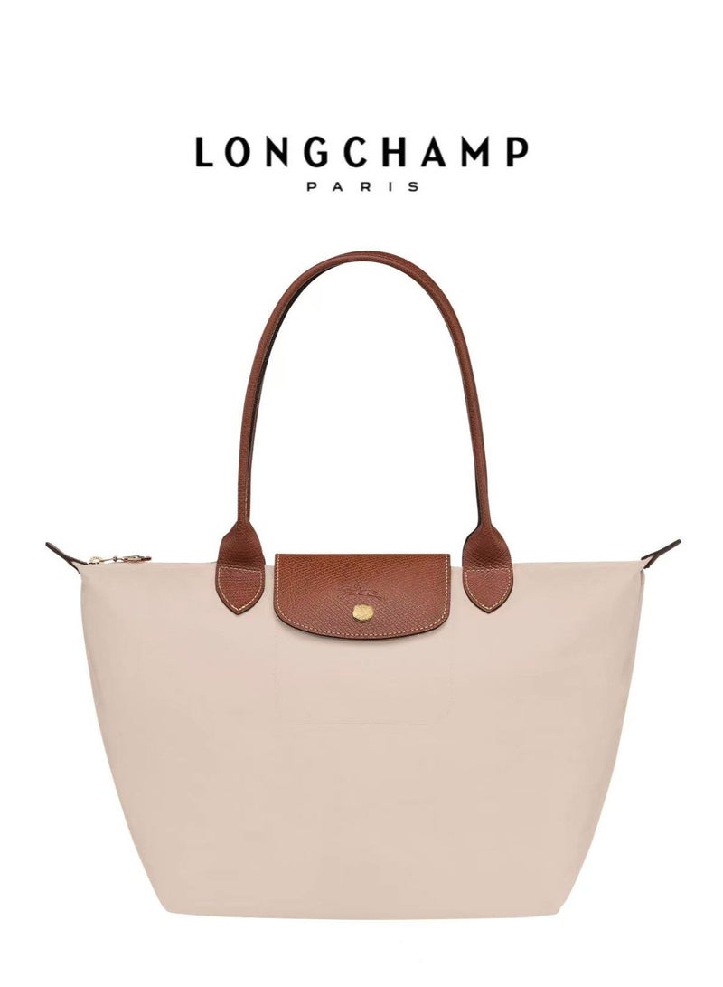 لونج شامب Longchamp Women's Medium Handbags, Tote Bags, Shoulder Bags, Paper White Classic Style (باللغة الإنجليزية) - Image 1
