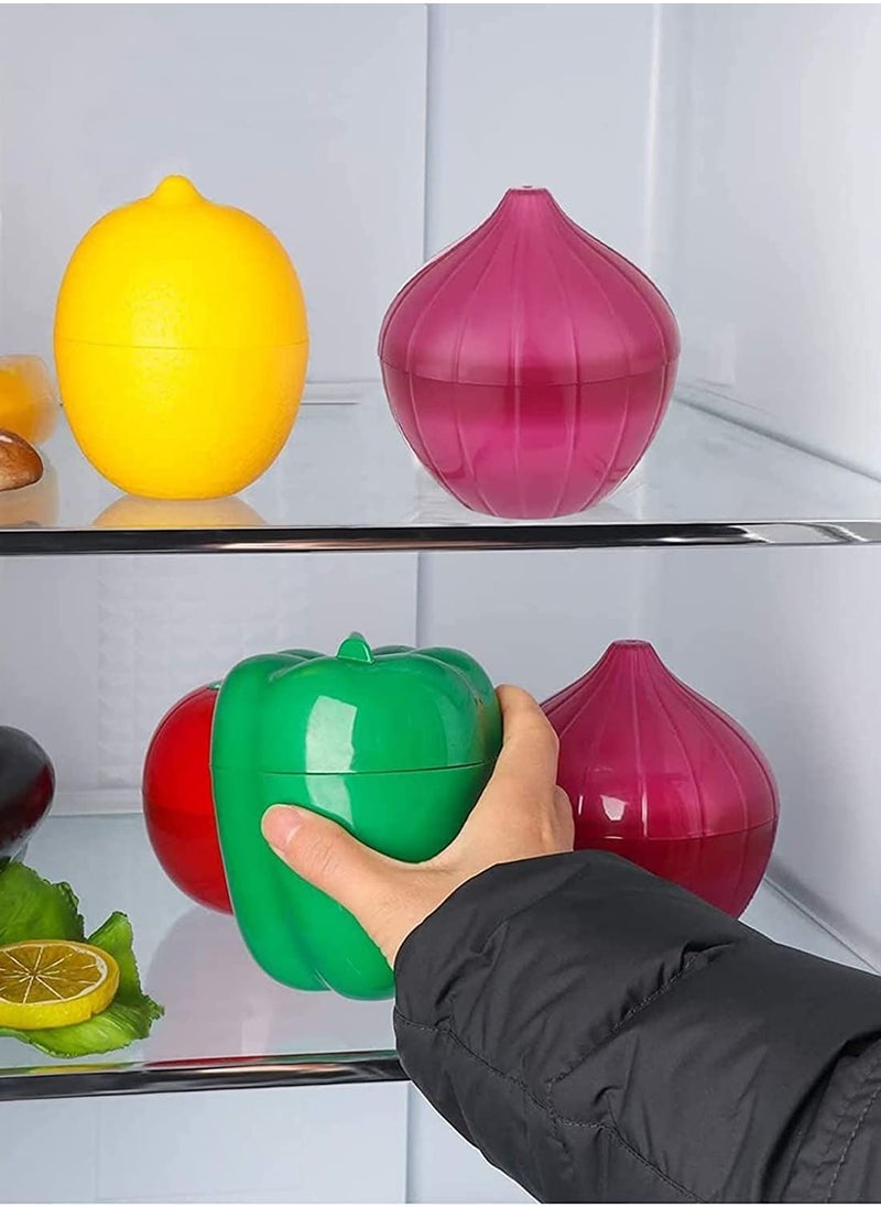 Y&D - Classic Food Savers Set of 4 Vegetable Protectors, Reusable Hard Plastic Storage Container Shell with Tight Seal - Image 1