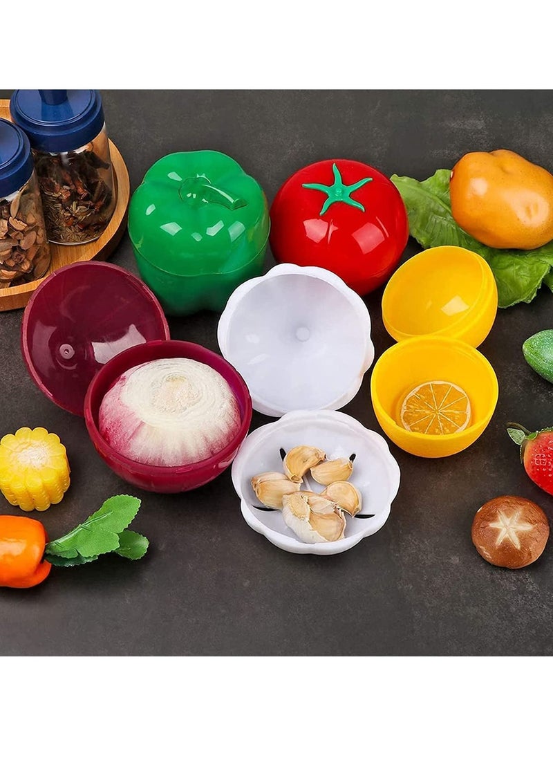 Y&D - Classic Food Savers Set of 4 Vegetable Protectors, Reusable Hard Plastic Storage Container Shell with Tight Seal - Image 1