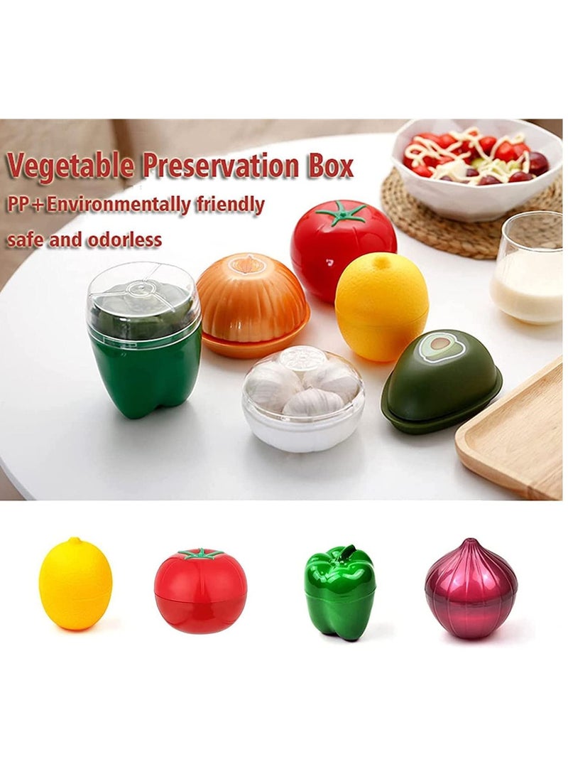 Y&D - Classic Food Savers Set of 4 Vegetable Protectors, Reusable Hard Plastic Storage Container Shell with Tight Seal - Image 1