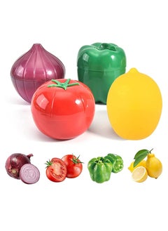 Classic Food Savers Set of 4 Vegetable Protectors, Reusable Hard Plastic Storage Container Shell with Tight Seal