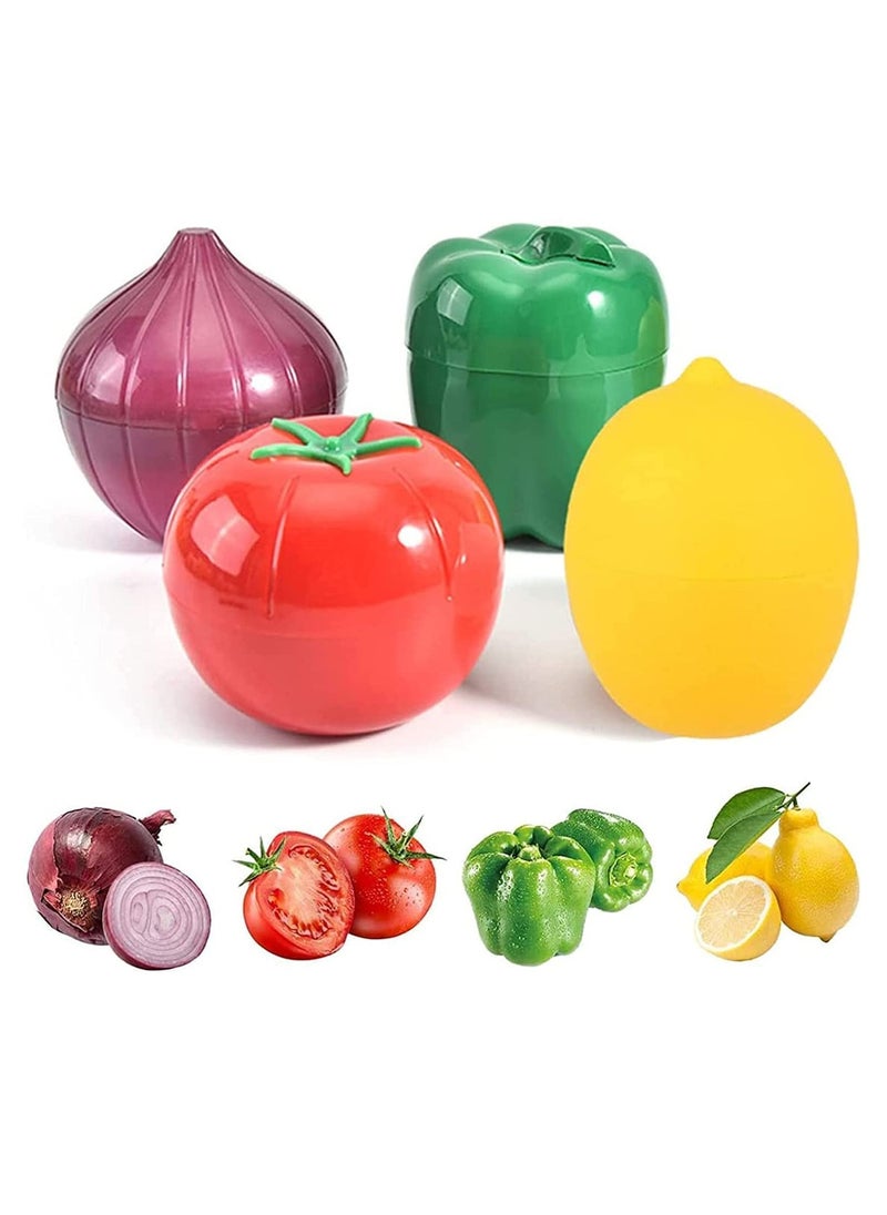 Y&D - Classic Food Savers Set of 4 Vegetable Protectors, Reusable Hard Plastic Storage Container Shell with Tight Seal - Image 1