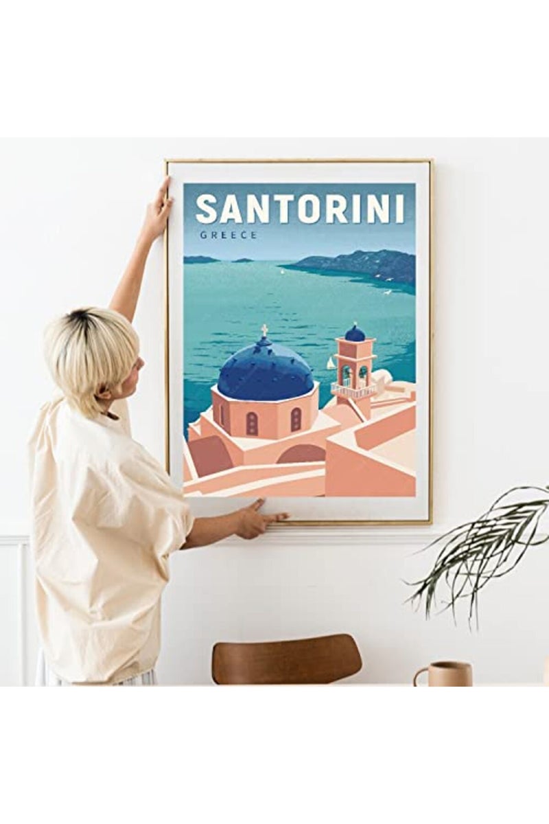 gaeaverse Santorini Greece Vintage Travel Poster - Image 4