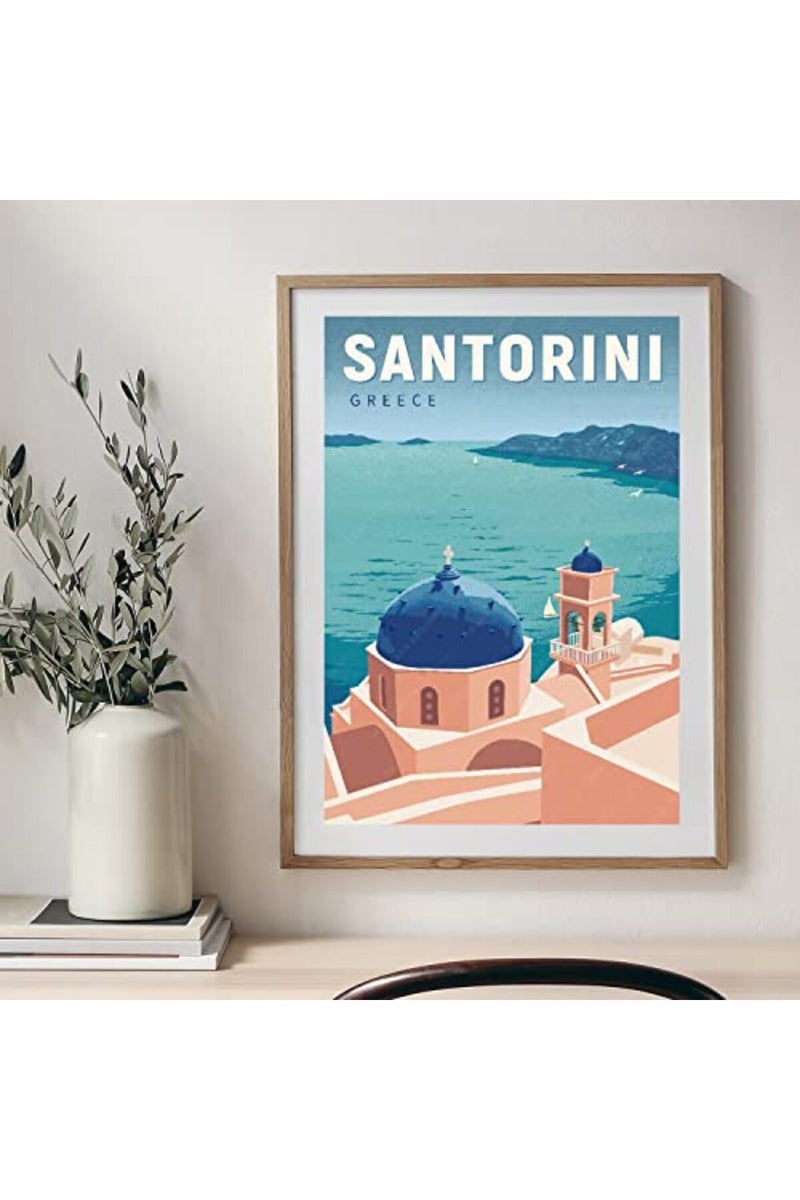 gaeaverse Santorini Greece Vintage Travel Poster - Image 5