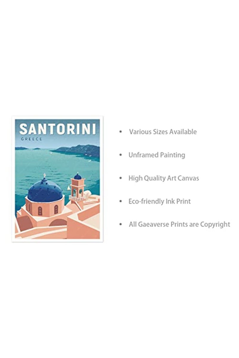 gaeaverse Santorini Greece Vintage Travel Poster - Image 2