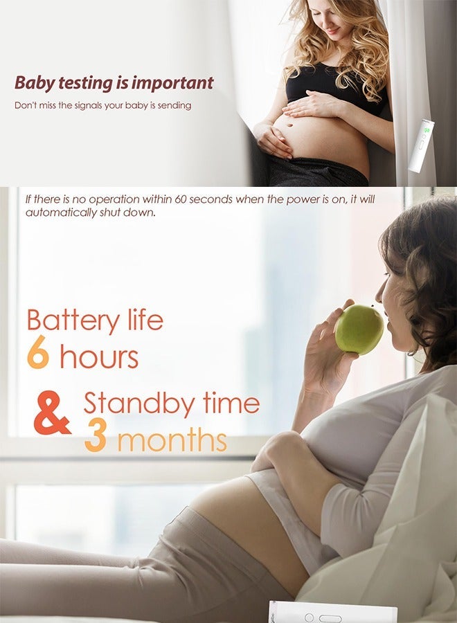 Generic Fetal Heart Rate Monitoring for pregnant women Fetal Doppler Bluetooth Charging All-in-one Pulse Wave Measurement（Pink）  - Image 2