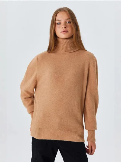 MixRay Mixray Thick Ribbed Turtleneck Sweater