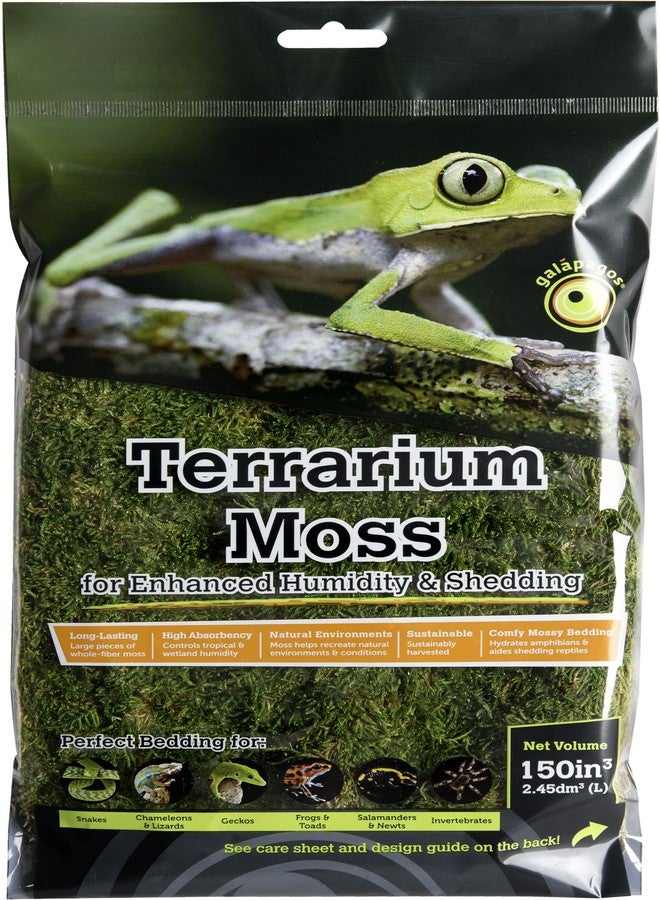 Galapagos (05241) Sheet Moss for Reptile & Amphibian Terrariums, 150 cu. in.