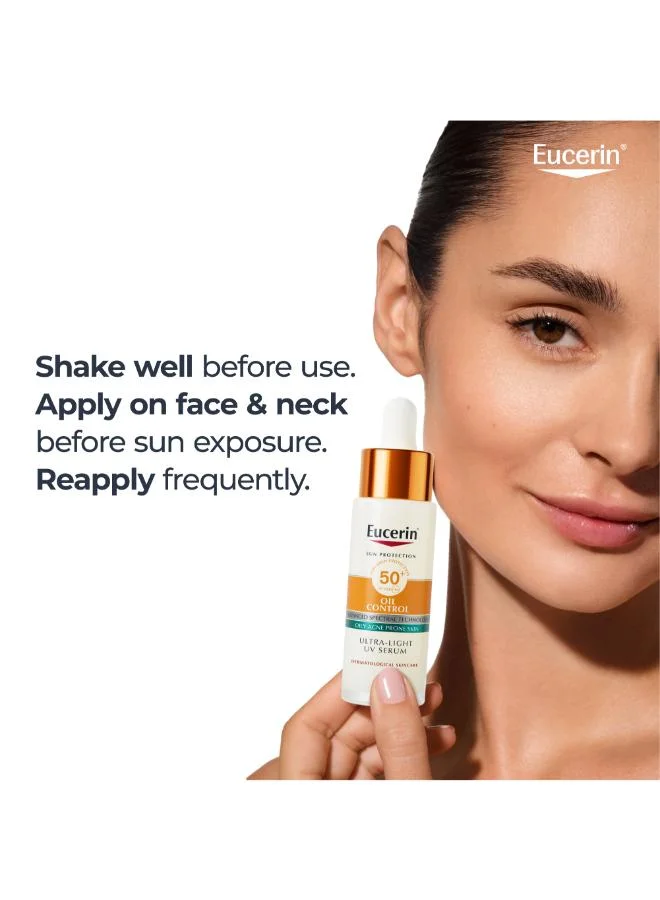 Eucerin  Sun Oil Control Serum SPF 50 - 30 ml for Women | Best Price UAE