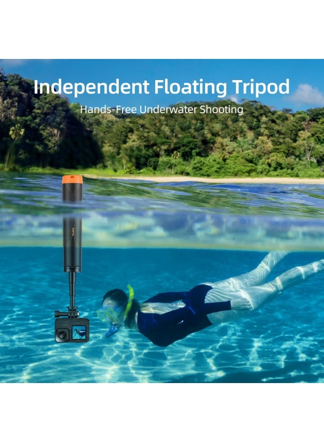 TELESIN 4 in 1 Selfie Stick Floating Hand Grip Tripod Waterproof Extendable Selfie Monopod for GoPro Hero 13, 12, 11, 10, 9, 8, DJI OSMO Action 5 Pro 4 3、Insta360 Ace Pro 2 and Most Action Camera - Image 3