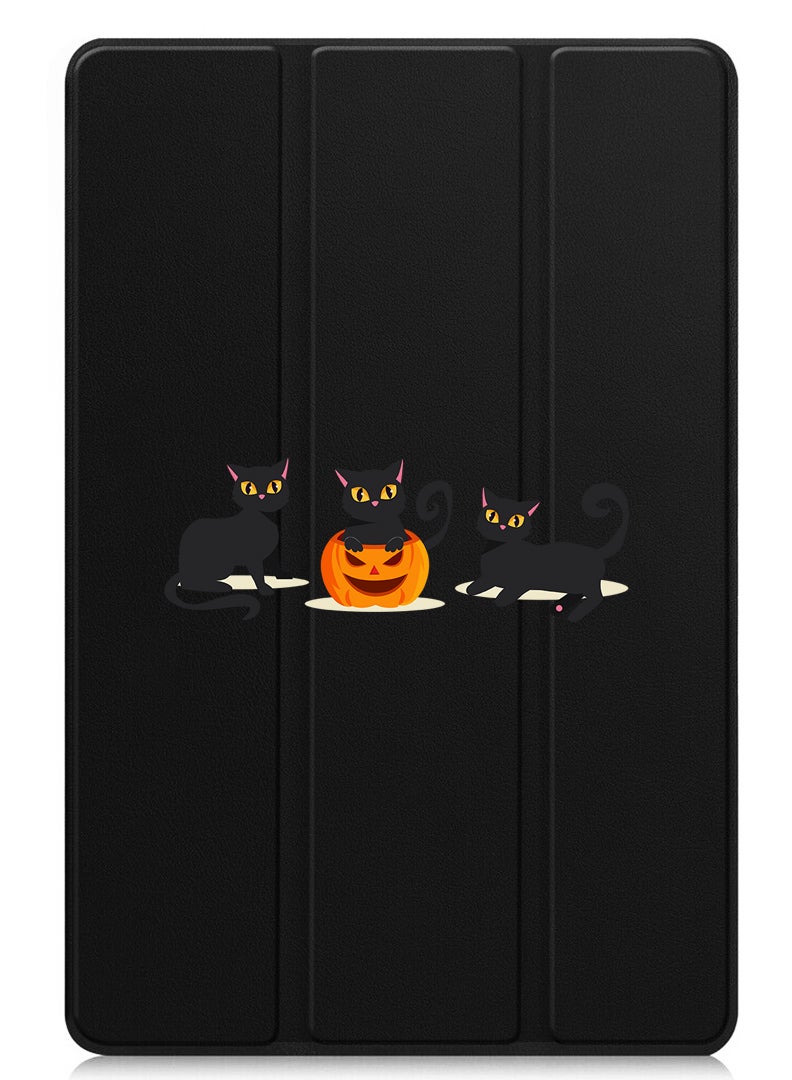 Theodor Protective Flip Case For Huawei MatePad SE 11 (2024) With Trifold Stand Auto Wake Sleep Shockproof Cover Cats Pumpkin Halloween2-01  - Image 1