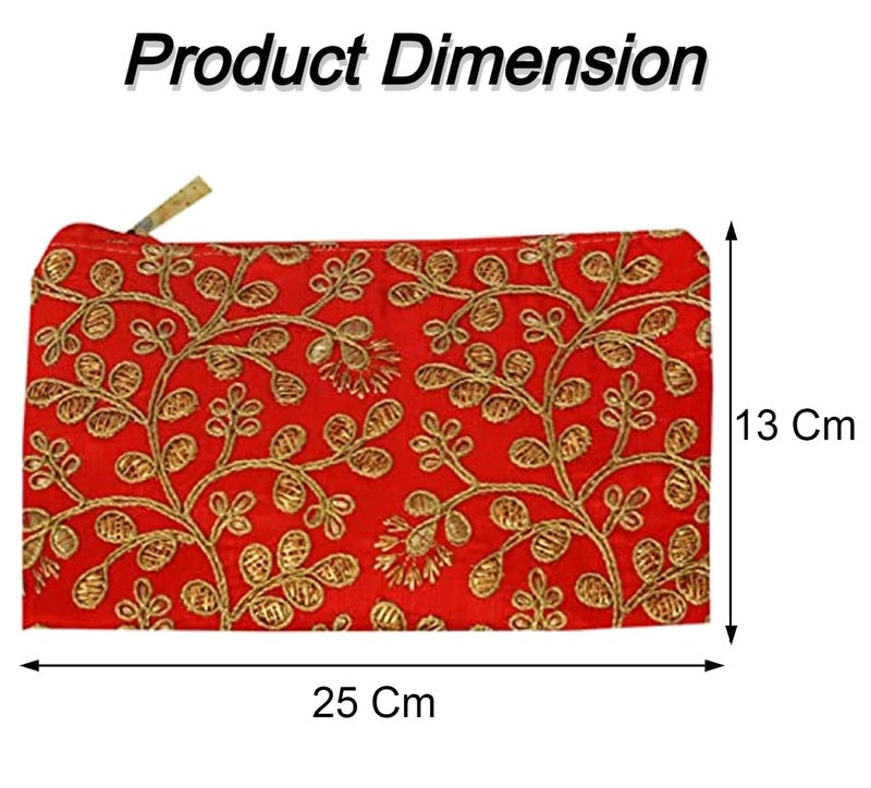 PRISMAXIC Traditional Vintage Embroidered Potli Purse for Women with Zipper, Potli Bags (Set of 6) Multi colour (L X W: 12.5 X 24.5 Cm) - Image 4