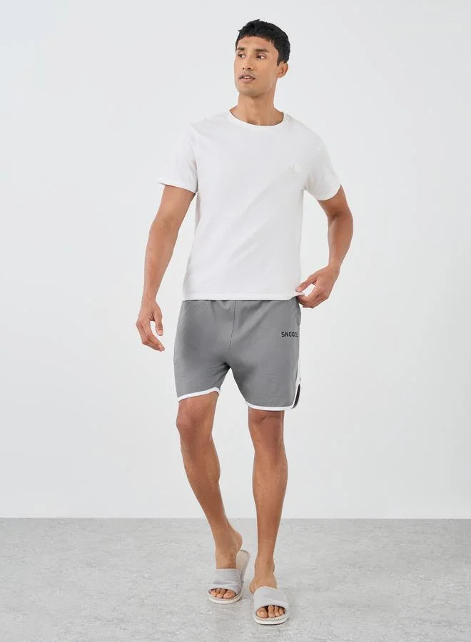 Styli  Knitted Shorts with Print and Piping Detail for Men | Best Price UAE