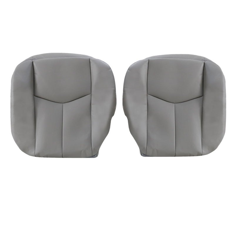 Priprilod 922 Gray Leather Driver Passenger Bottom Replacement seat Cover Compatible with Chevy Silverado Tahoe Suburban Avalanche GMC Sierra Yukon XL 2003 2004 2005 2006