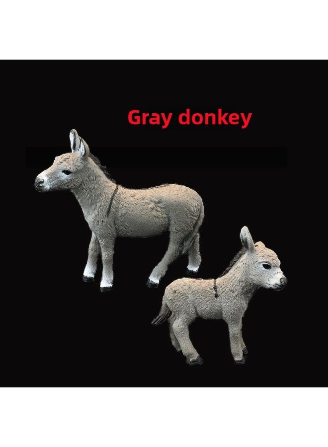 Solid Simulation Animal Toy Model Donkey Donkey Livestock Donkey Children's Cognitive Gift Ornaments-Color:Gray Donkey 425 - Image 5