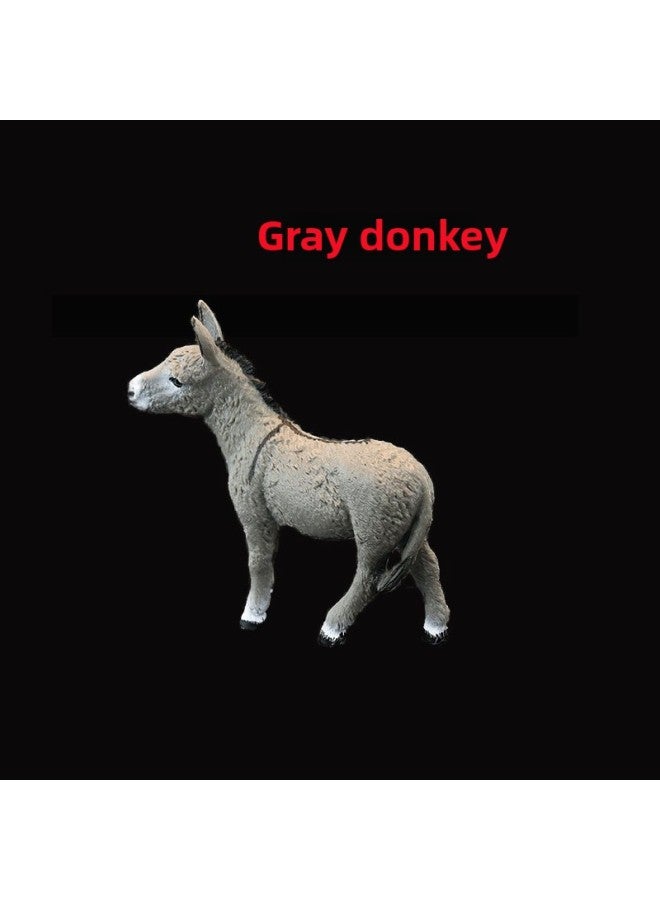Solid Simulation Animal Toy Model Donkey Donkey Livestock Donkey Children's Cognitive Gift Ornaments-Color:Gray Donkey 425 - Image 3