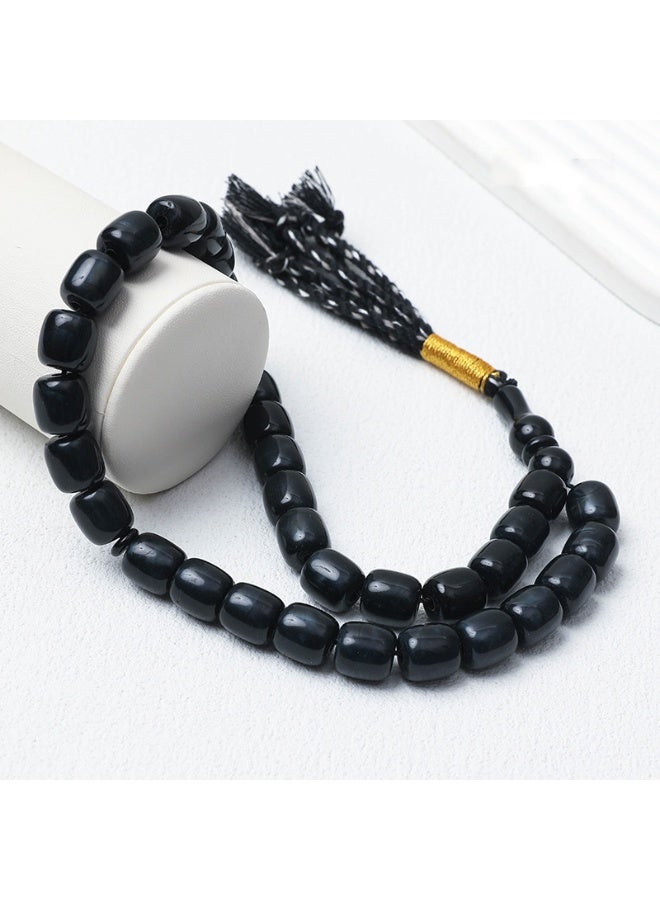 NIBEMINENT 33 Muslim Prayer Beads Black/12mm 