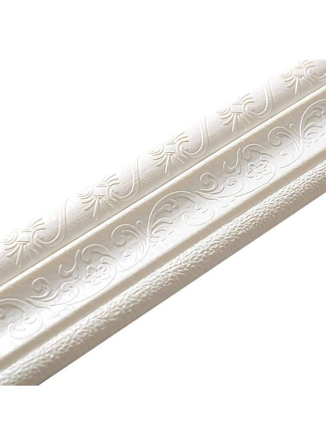 3D Wallpaper Border Peel and Stick, Molding Peel and Stick Wall Border, Self Adhesive Tiles Sticker for Kitchen, Bathroom, Bedroom, 7.55 Feet 