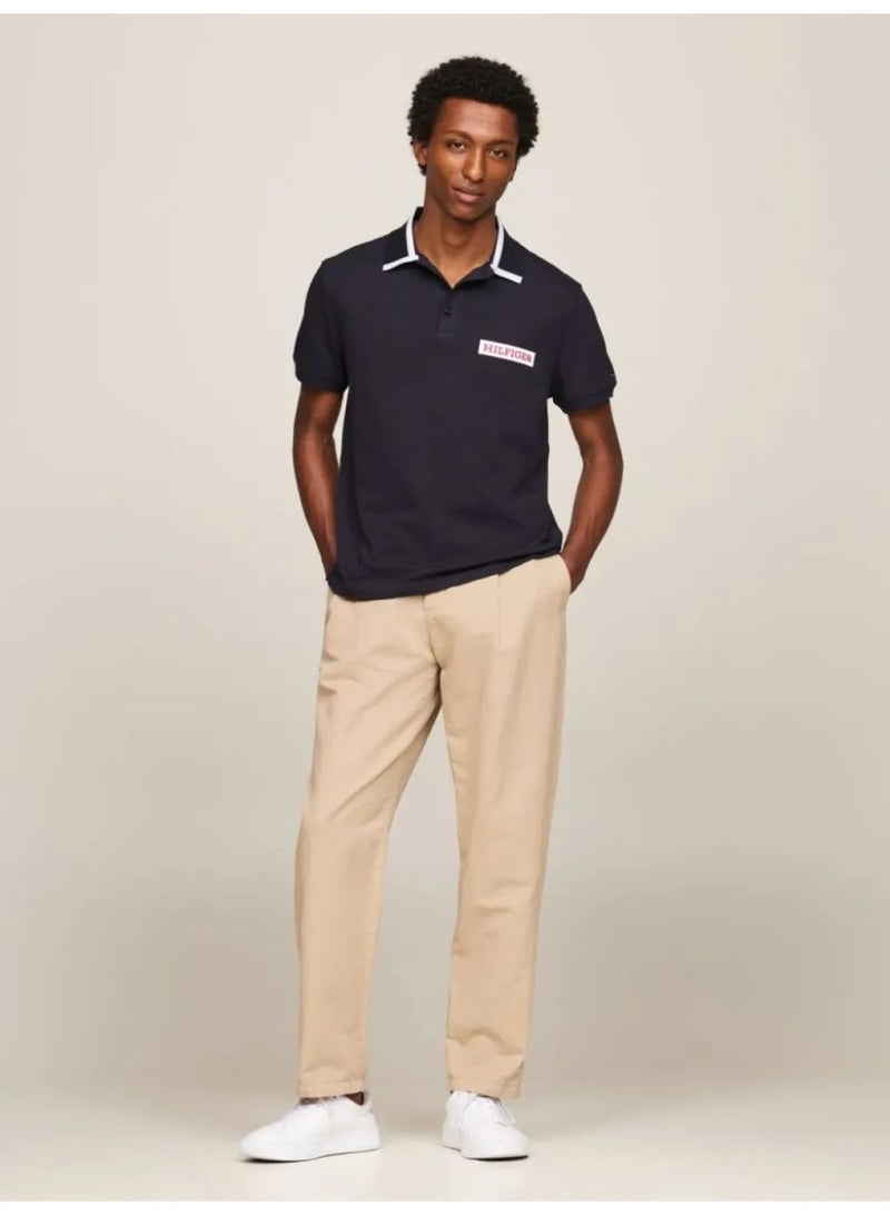 TOMMY HILFIGER Tipped Logo Embroidery Regular Fit Polo - Image 3