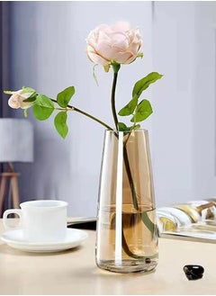 Qiccijoo Qiccijoo Glass Vase Aurora Phantom Clear Glass Vase Flower Glass Vase for Decor Home Handmade Modern Large Flower Vases for Centerpieces,Wedding,Office,Living Room（Amber）  - Image 1