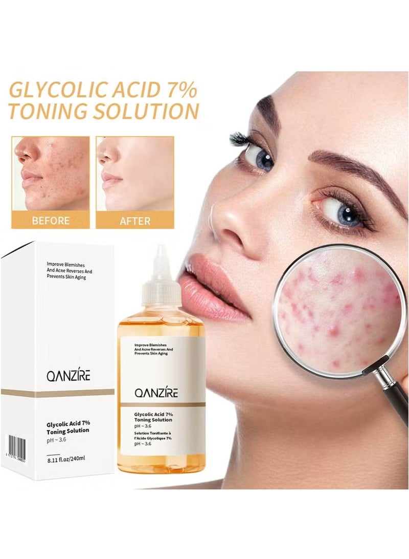 QANZIRE Glycolic Acid 7% Exfoliating Acne Toner 240ml - Image 5